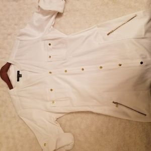 White and Gold Midi Dress